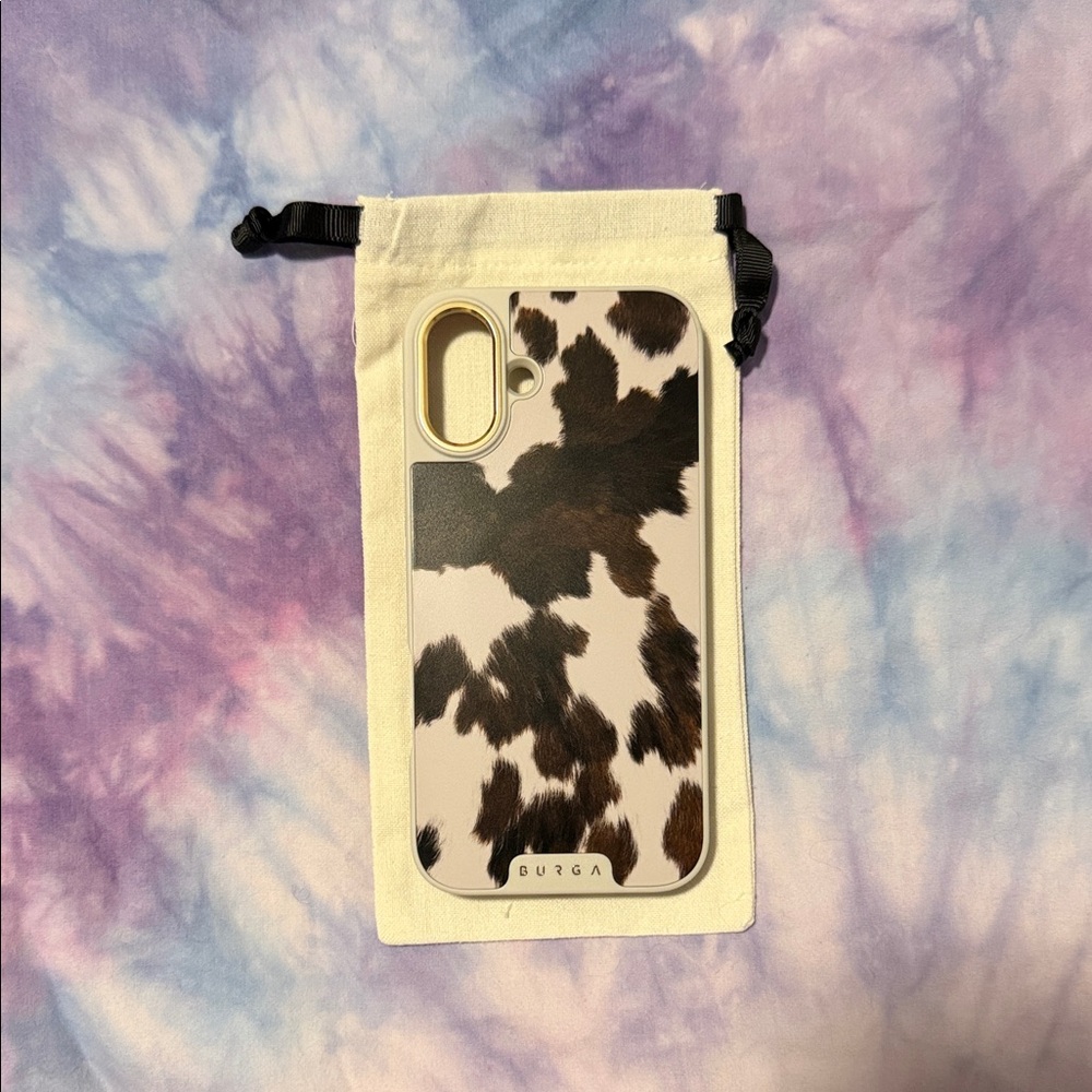 Burga Brown & White Cow Print Protective Phone Case